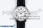 Ronde De Cartier 29mm DRF 1:1 Best Edition Sandblasted Silver-Plated White Dial on Black Leather Strap Ronda Quartz