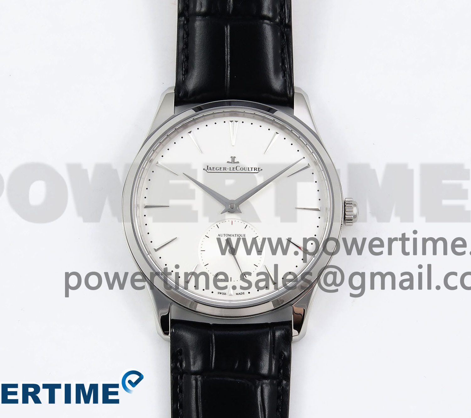 Master Ultra Thin Small Second SS APSF 1:1 Best Edition White Dial on Black Leather Strap SA896 Super Clone
