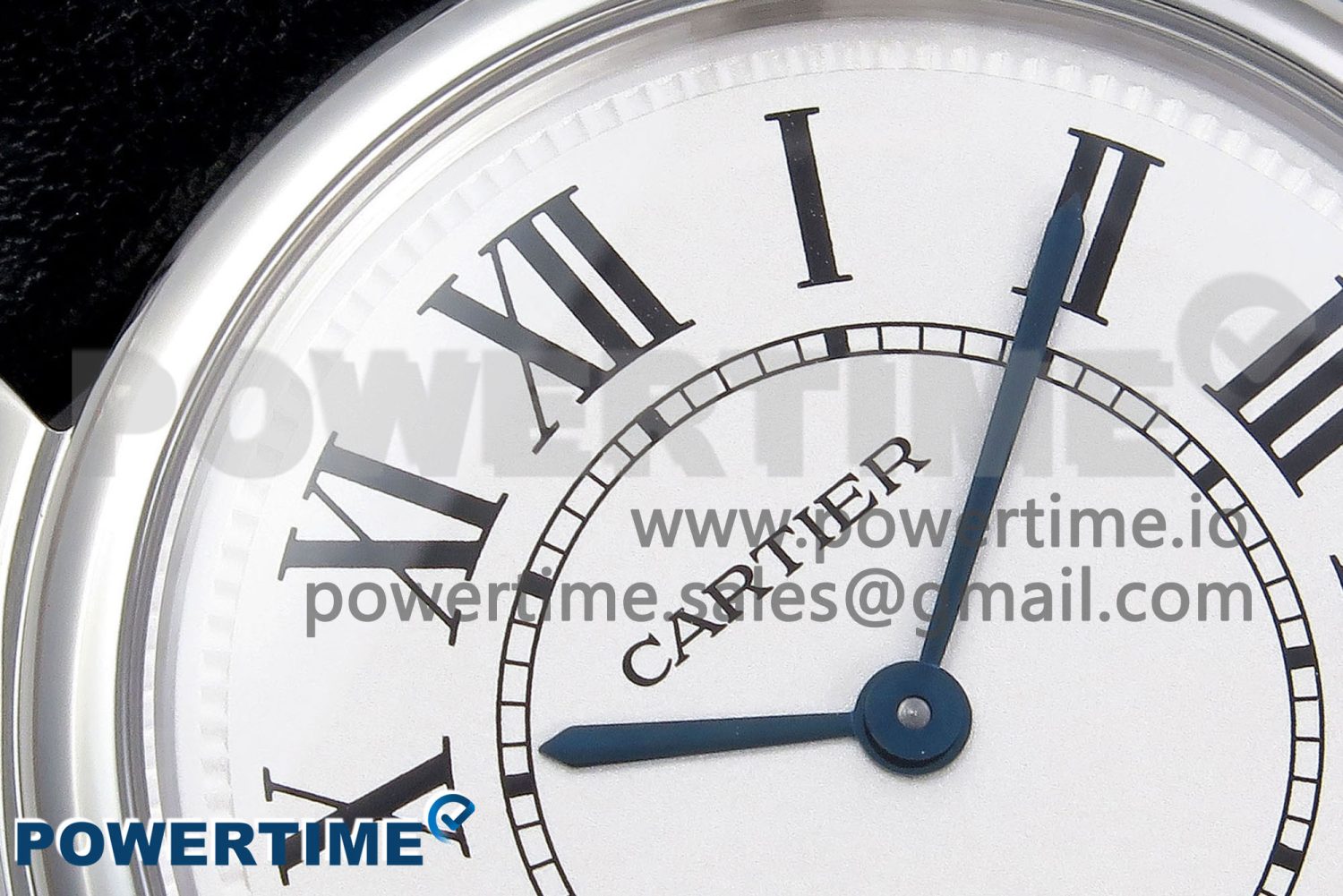 Ronde De Cartier 29mm DRF 1:1 Best Edition Sandblasted Silver-Plated White Dial on Black Leather Strap Ronda Quartz - Image 5