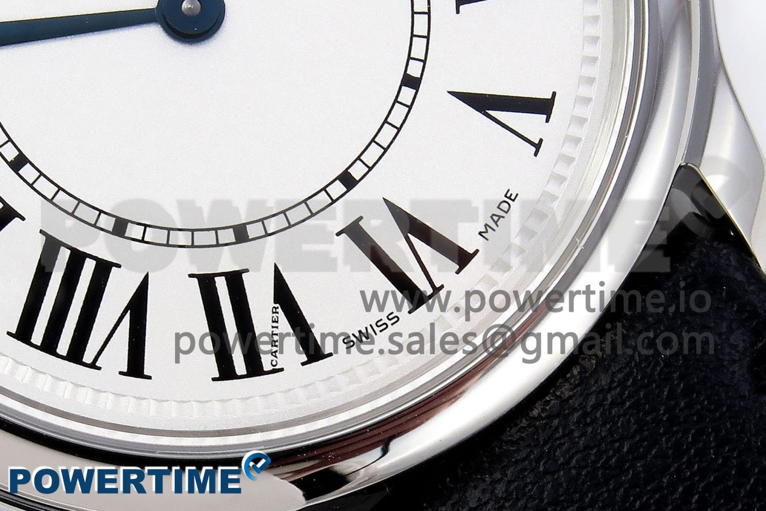 Ronde De Cartier 29mm DRF 1:1 Best Edition Sandblasted Silver-Plated White Dial on Black Leather Strap Ronda Quartz - Image 6