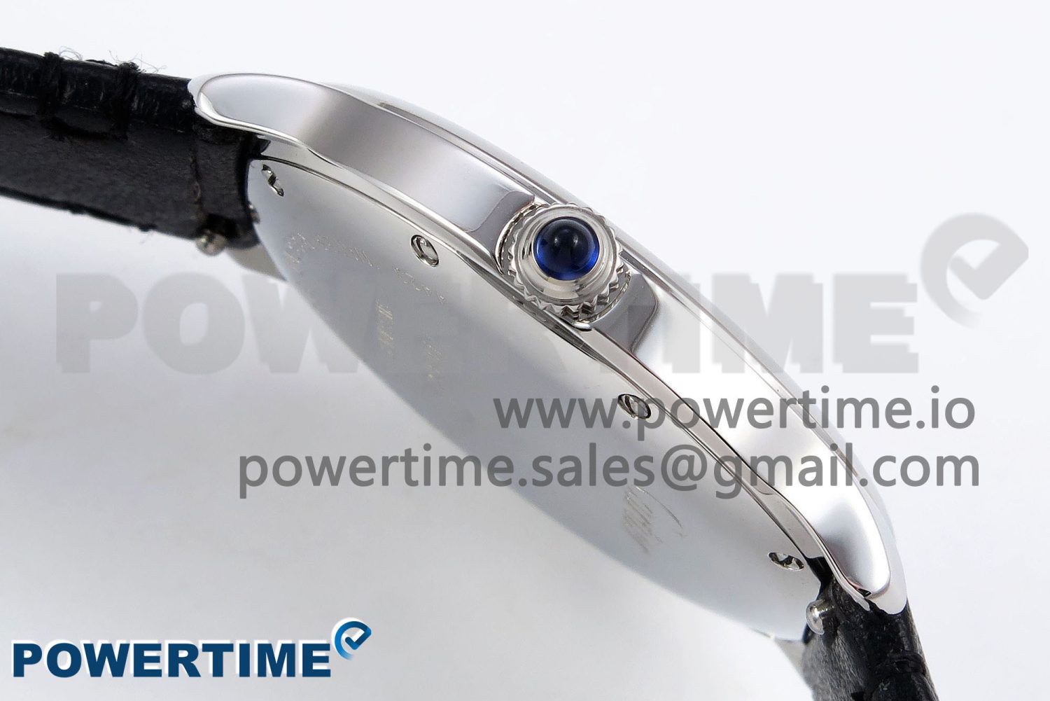Ronde De Cartier 29mm DRF 1:1 Best Edition Sandblasted Silver-Plated White Dial on Black Leather Strap Ronda Quartz - Image 7