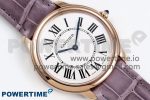 Ronde Louis Cartier 29mm RG DRF 1:1 Best Edition Sandblasted Beige Dial on Purple Leather Strap Ronda Quartz - Image 3