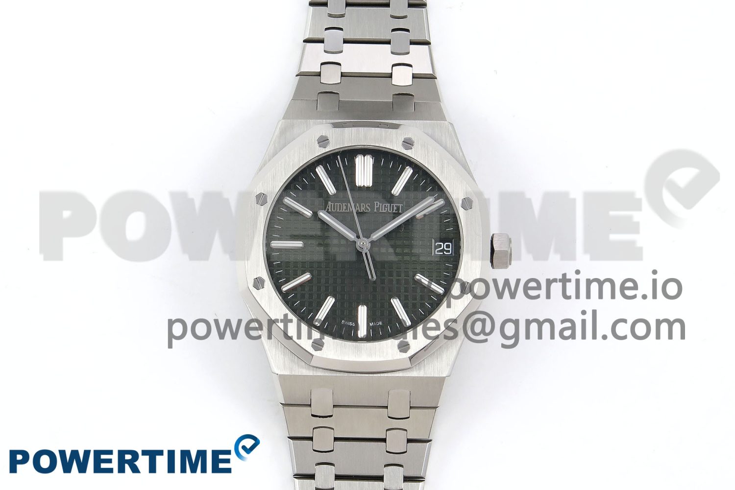 Royal Oak 41mm 15500 SS APSF 1:1 Best Edition Green Textured Dial on SS Bracelet SA4302 Super Clone - Image 1