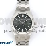 Royal Oak 41mm 15500 SS APSF 1:1 Best Edition Green Textured Dial on SS Bracelet SA4302 Super Clone