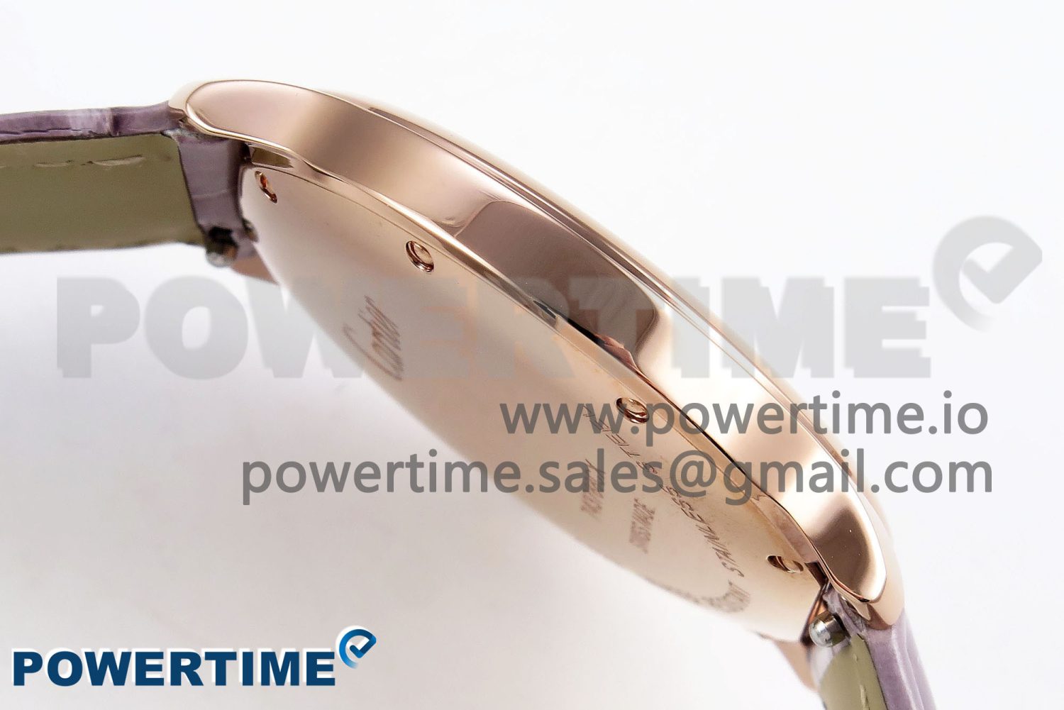 Ronde Louis Cartier 29mm RG DRF 1:1 Best Edition Sandblasted Beige Dial on Purple Leather Strap Ronda Quartz - Image 7