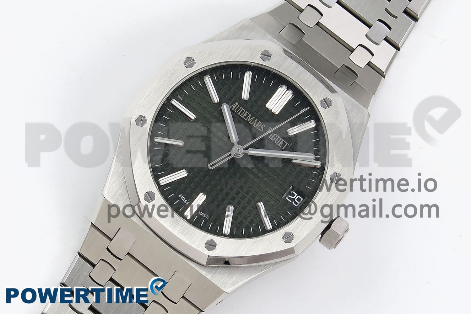 Royal Oak 41mm 15500 SS APSF 1:1 Best Edition Green Textured Dial on SS Bracelet SA4302 Super Clone - Image 2