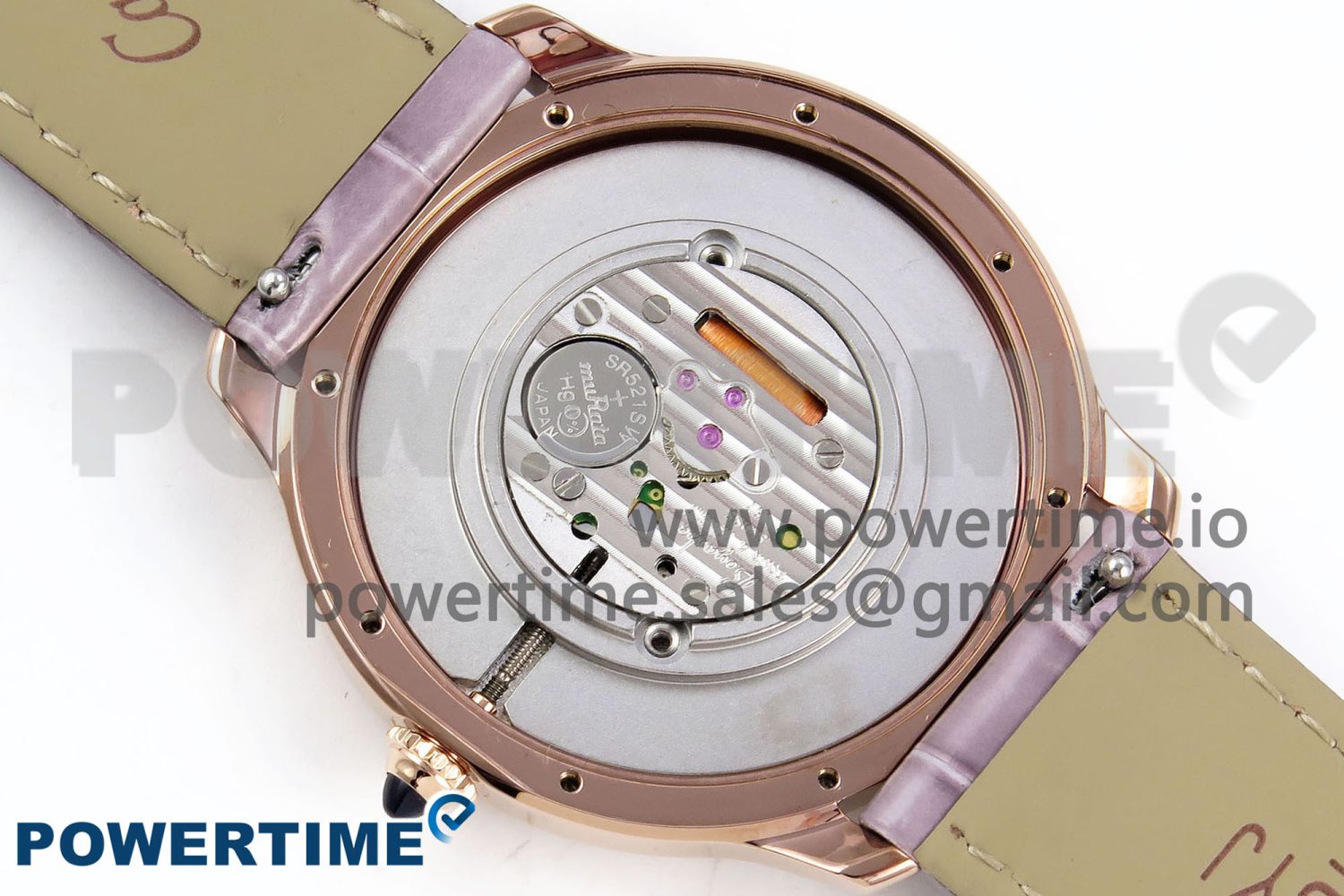 Ronde Louis Cartier 29mm RG DRF 1:1 Best Edition Sandblasted Beige Dial on Purple Leather Strap Ronda Quartz - Image 9