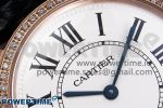 Ronde Louis Cartier 36mm RG DRF 1:1 Best Edition Sandblasted Beige Dial Diamonds Bezel on Black Leather Strap Ronda Quartz - Image 4