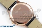 Ronde Louis Cartier 36mm RG DRF 1:1 Best Edition Sandblasted Beige Dial Diamonds Bezel on Black Leather Strap Ronda Quartz - Image 8