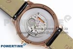 Ronde Louis Cartier 36mm RG DRF 1:1 Best Edition Sandblasted Beige Dial Diamonds Bezel on Black Leather Strap Ronda Quartz - Image 9