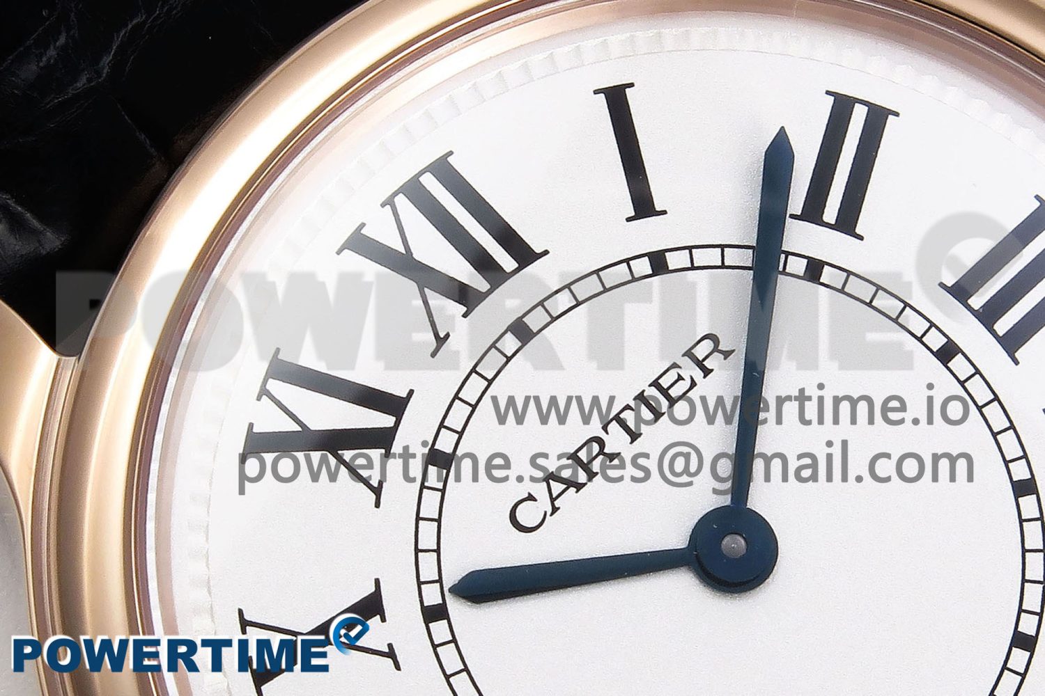 Ronde De Cartier 36mm RG DRF 1:1 Best Edition Sandblasted Silver-Plated White Dial on Black Leather Strap Ronda Quartz - Image 4