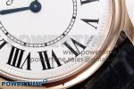 Ronde De Cartier 36mm RG DRF 1:1 Best Edition Sandblasted Silver-Plated White Dial on Black Leather Strap Ronda Quartz - Image 5
