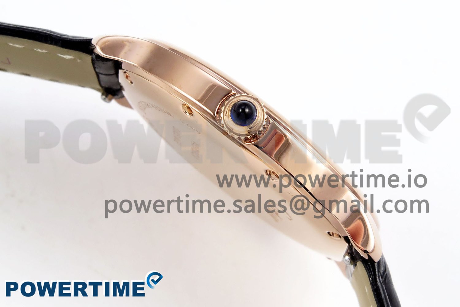 Ronde De Cartier 36mm RG DRF 1:1 Best Edition Sandblasted Silver-Plated White Dial on Black Leather Strap Ronda Quartz - Image 6