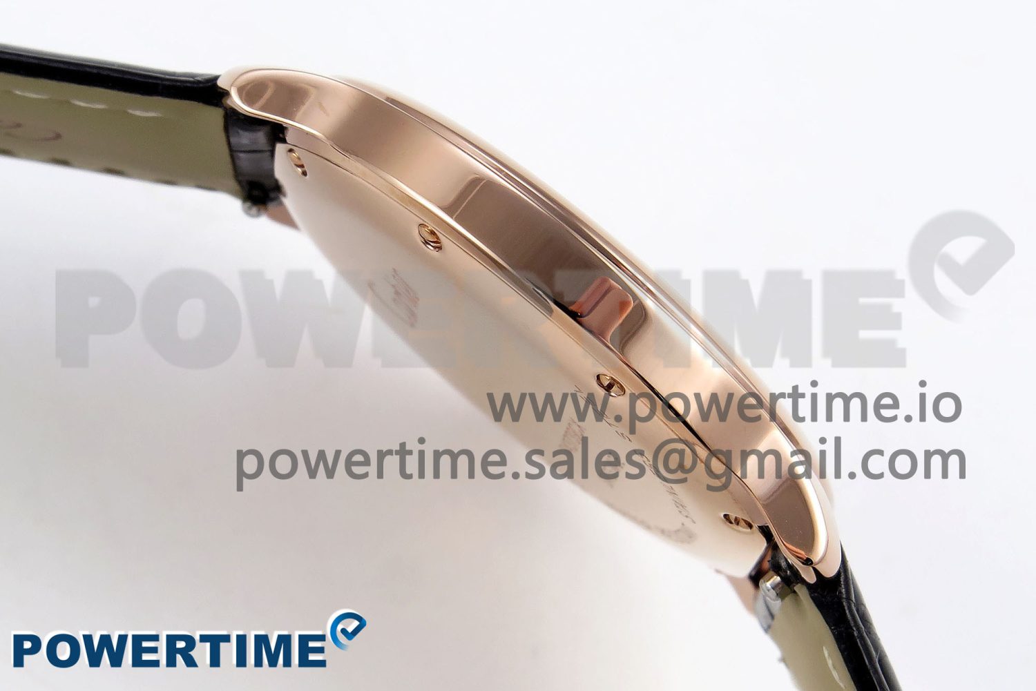 Ronde De Cartier 36mm RG DRF 1:1 Best Edition Sandblasted Silver-Plated White Dial on Black Leather Strap Ronda Quartz - Image 7