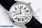 Ronde De Cartier 29mm DRF 1:1 Best Edition Sandblasted Silver-Plated White Dial on Black Leather Strap Ronda Quartz - Image 3