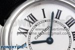 Ronde De Cartier 29mm DRF 1:1 Best Edition Sandblasted Silver-Plated White Dial on Black Leather Strap Ronda Quartz - Image 4