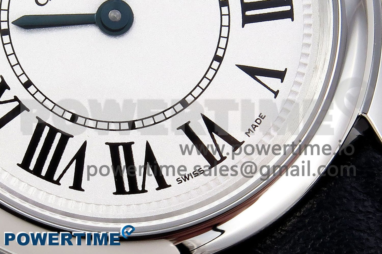 Ronde De Cartier 29mm DRF 1:1 Best Edition Sandblasted Silver-Plated White Dial on Black Leather Strap Ronda Quartz - Image 5