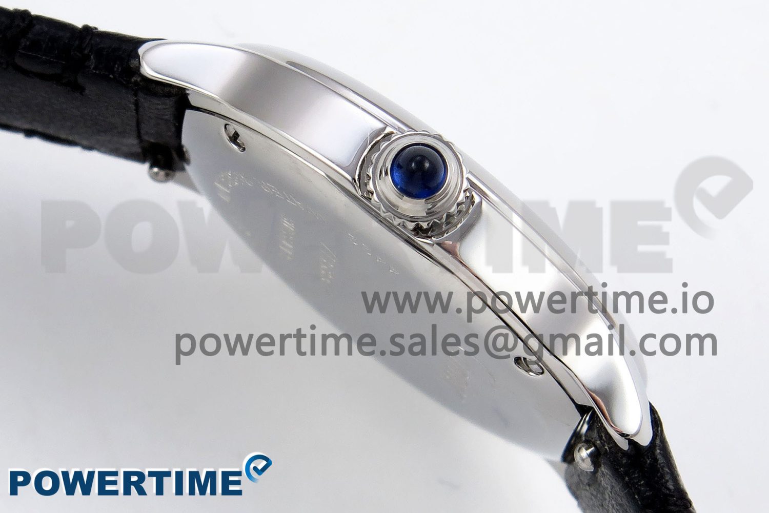 Ronde De Cartier 29mm DRF 1:1 Best Edition Sandblasted Silver-Plated White Dial on Black Leather Strap Ronda Quartz - Image 6