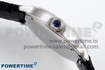 Ronde De Cartier 29mm DRF 1:1 Best Edition Sandblasted Silver-Plated White Dial on Black Leather Strap Ronda Quartz - Image 6