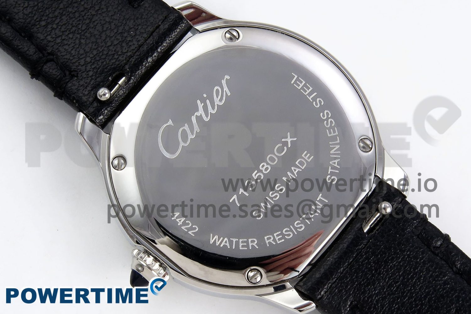 Ronde De Cartier 29mm DRF 1:1 Best Edition Sandblasted Silver-Plated White Dial on Black Leather Strap Ronda Quartz - Image 8