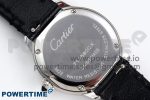 Ronde De Cartier 29mm DRF 1:1 Best Edition Sandblasted Silver-Plated White Dial on Black Leather Strap Ronda Quartz - Image 8