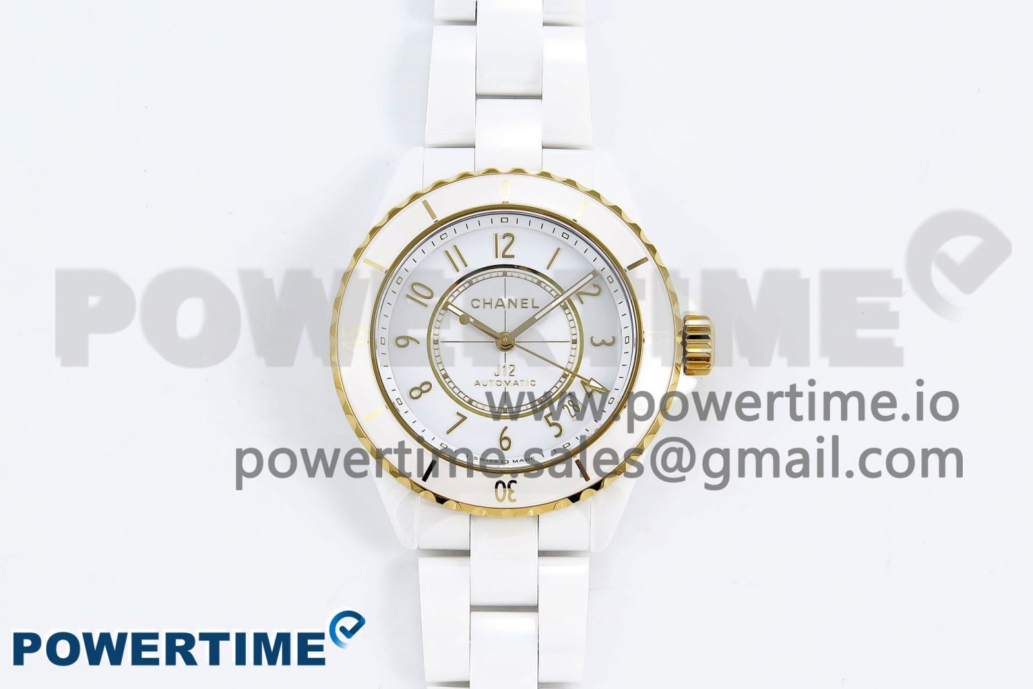 J13 38mm YG White Ceramic BVF 1:1 Best Edition White Dial on Bracelet A12.1 - Image 1