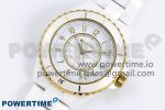 J13 38mm YG White Ceramic BVF 1:1 Best Edition White Dial on Bracelet A12.1 - Image 2