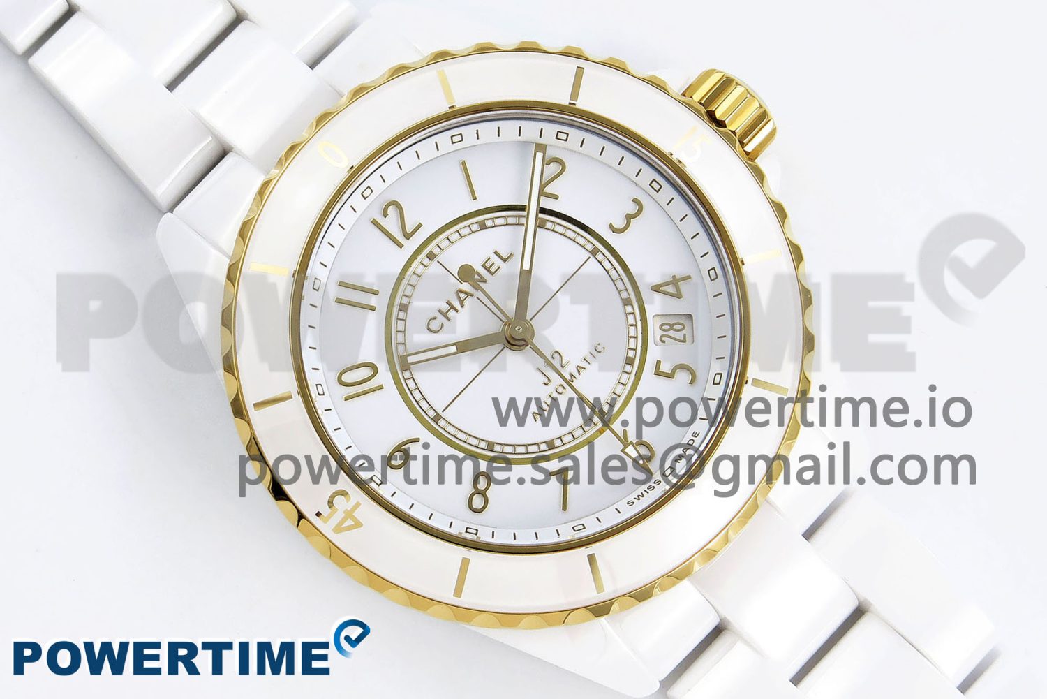 J13 38mm YG White Ceramic BVF 1:1 Best Edition White Dial on Bracelet A12.1 - Image 3