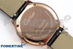 Ronde Louis Cartier 29mm RG DRF 1:1 Best Edition Sandblasted Beige Dial Diamonds Bezel on Black Leather Strap Ronda Quartz - Image 8