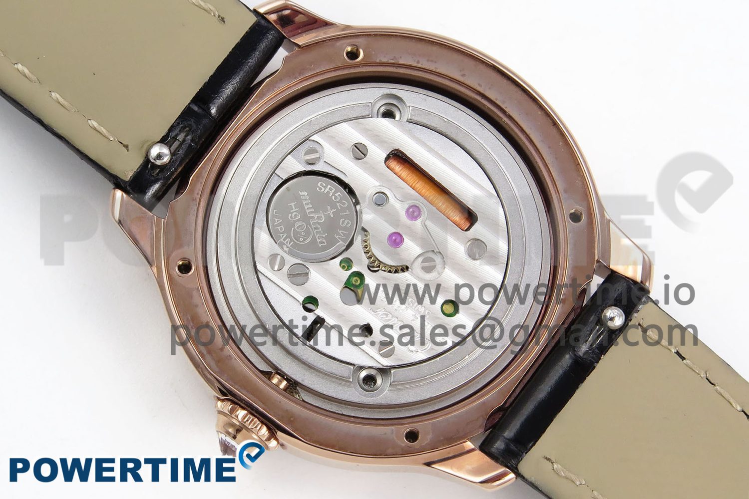 Ronde Louis Cartier 29mm RG DRF 1:1 Best Edition Sandblasted Beige Dial Diamonds Bezel on Black Leather Strap Ronda Quartz - Image 9