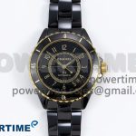 J13 38mm YG Black Ceramic BVF 1:1 Best Edition Black Dial on Bracelet A12.1