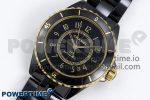 J13 38mm YG Black Ceramic BVF 1:1 Best Edition Black Dial on Bracelet A12.1 - Image 2