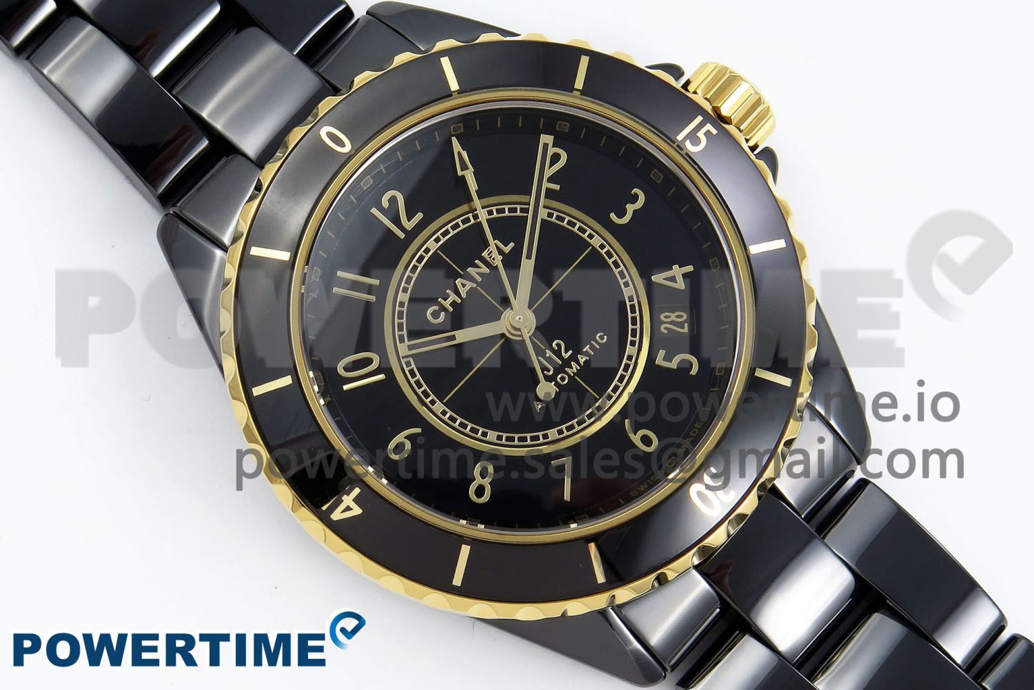 J13 38mm YG Black Ceramic BVF 1:1 Best Edition Black Dial on Bracelet A12.1 - Image 3
