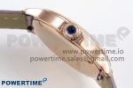 Ronde Louis Cartier 36mm RG DRF 1:1 Best Edition Sandblasted Beige Dial on Purple Leather Strap Ronda Quartz - Image 6