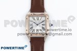 Santos Dumont 27.5mm SS/RG AF 1:1 Best Edition Silver Dial on Brown Leather Strap A157