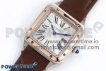 Santos Dumont 27.5mm SS/RG AF 1:1 Best Edition Silver Dial on Brown Leather Strap A157 - Image 2