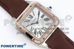 Santos Dumont 27.5mm SS/RG AF 1:1 Best Edition Silver Dial on Brown Leather Strap A157 - Image 3