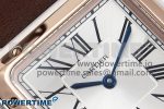 Santos Dumont 27.5mm SS/RG AF 1:1 Best Edition Silver Dial on Brown Leather Strap A157 - Image 4