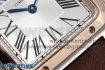 Santos Dumont 27.5mm SS/RG AF 1:1 Best Edition Silver Dial on Brown Leather Strap A157 - Image 5