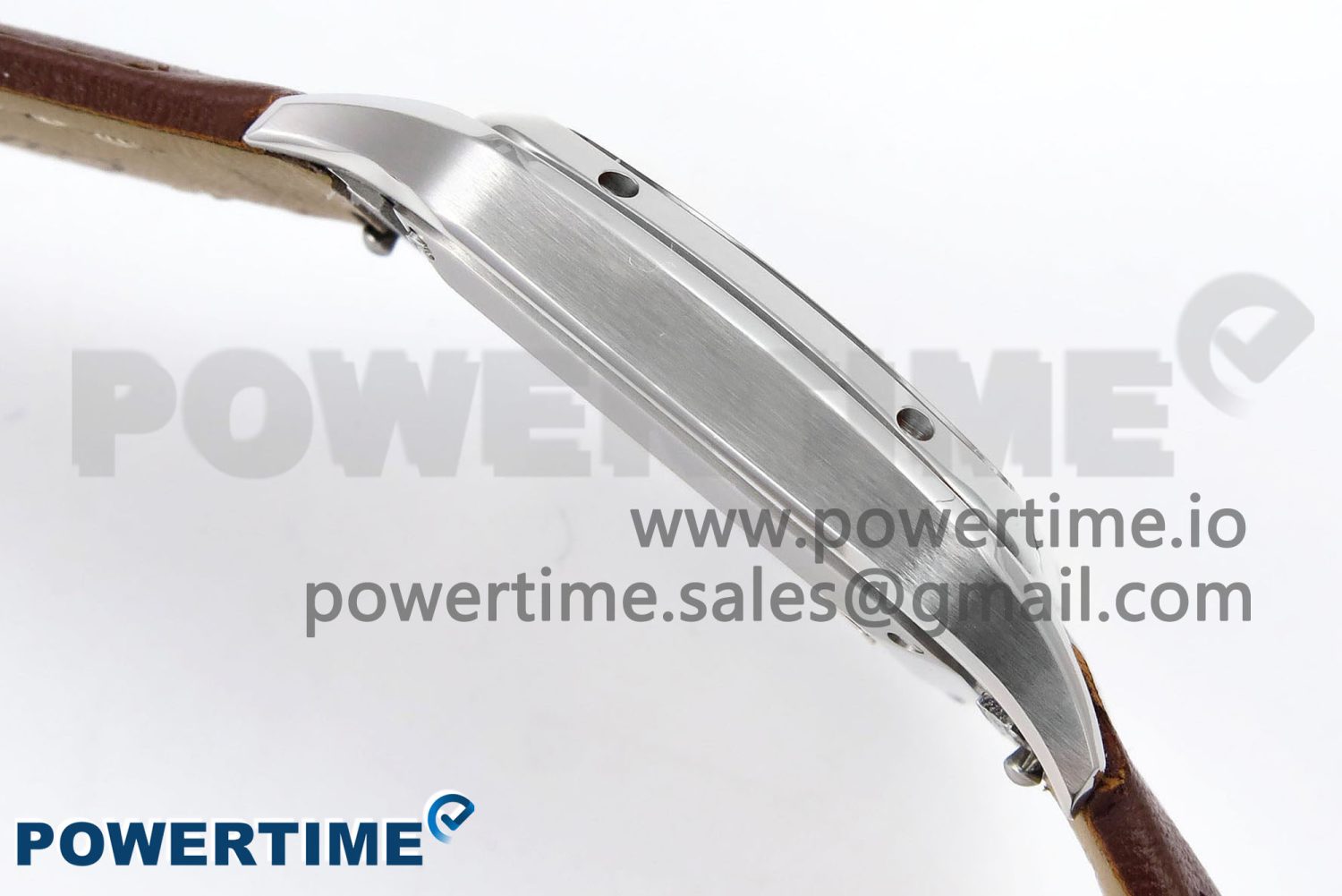 Santos Dumont 27.5mm SS AF 1:1 Best Edition Silver Dial on Brown Leather Strap A157 - Image 8