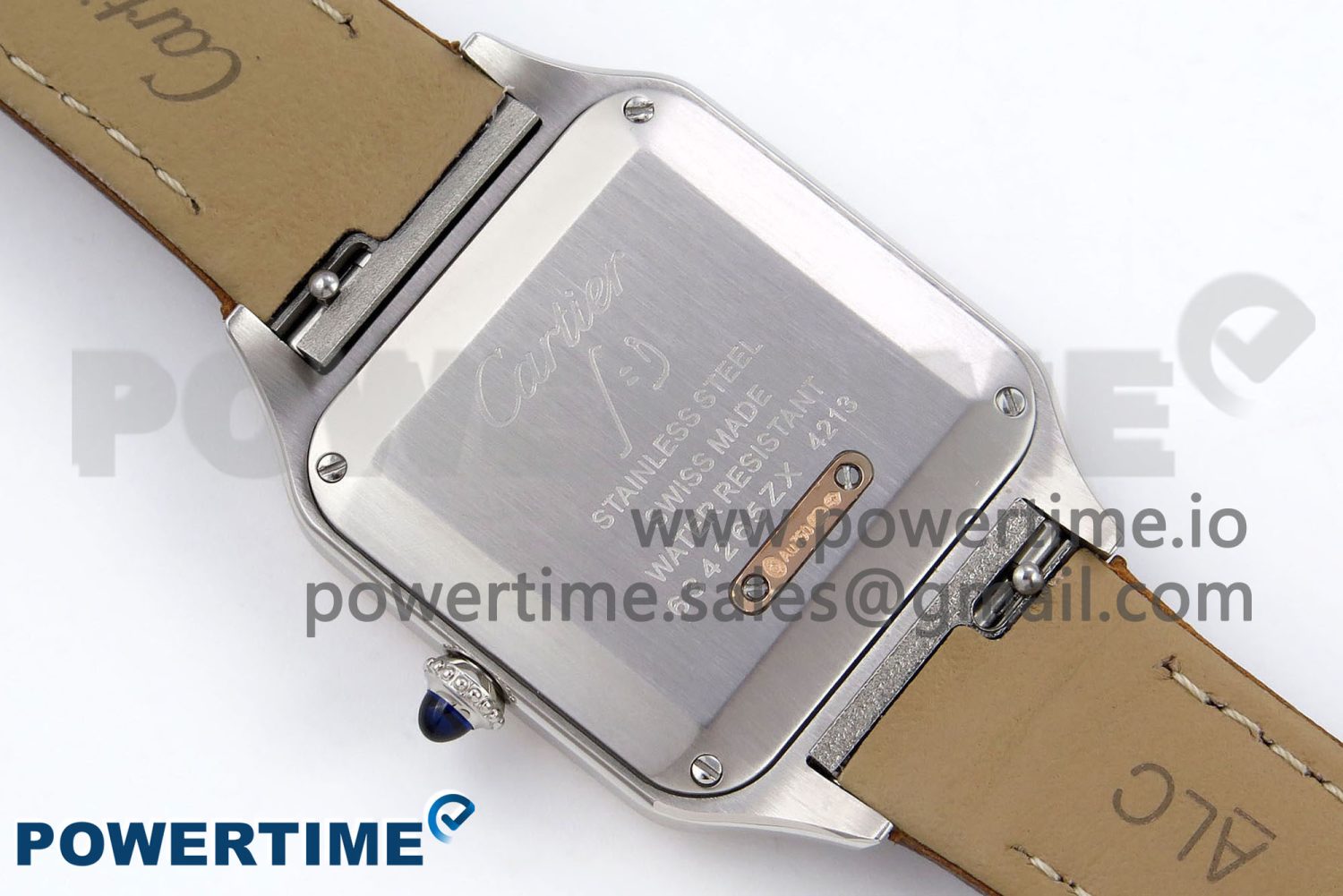 Santos Dumont 27.5mm SS/RG AF 1:1 Best Edition Silver Dial on Brown Leather Strap A157 - Image 8