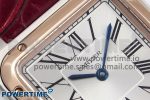 Santos Dumont 27.5mm SS/RG AF 1:1 Best Edition Silver Dial on Red Croco Strap A157 - Image 4