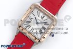 Santos Dumont 27.5mm SS/RG AF 1:1 Best Edition Silver Dial on Red Leather Strap A157 - Image 2