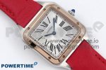 Santos Dumont 27.5mm SS/RG AF 1:1 Best Edition Silver Dial on Red Leather Strap A157 - Image 3