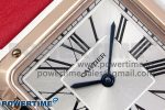 Santos Dumont 27.5mm SS/RG AF 1:1 Best Edition Silver Dial on Red Leather Strap A157 - Image 4