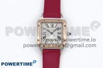 Santos Dumont 27.5mm SS/RG AF 1:1 Best Edition Silver Dial on Red Fabric Strap A157