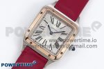 Santos Dumont 27.5mm SS/RG AF 1:1 Best Edition Silver Dial on Red Fabric Strap A157 - Image 2