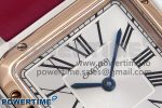 Santos Dumont 27.5mm SS/RG AF 1:1 Best Edition Silver Dial on Red Fabric Strap A157 - Image 4
