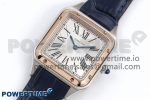 Santos Dumont 27.5mm SS/RG AF 1:1 Best Edition Silver Dial on Blue Croco Strap A157 - Image 2