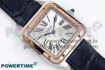 Santos Dumont 27.5mm SS/RG AF 1:1 Best Edition Silver Dial on Blue Croco Strap A157 - Image 3